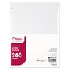 Mead Filler Paper, Wide Ruled, White, PK200 15200